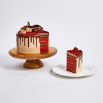 Load image into Gallery viewer, 1 Kg Red Velvet Cake With Pink Floral Arrangement
