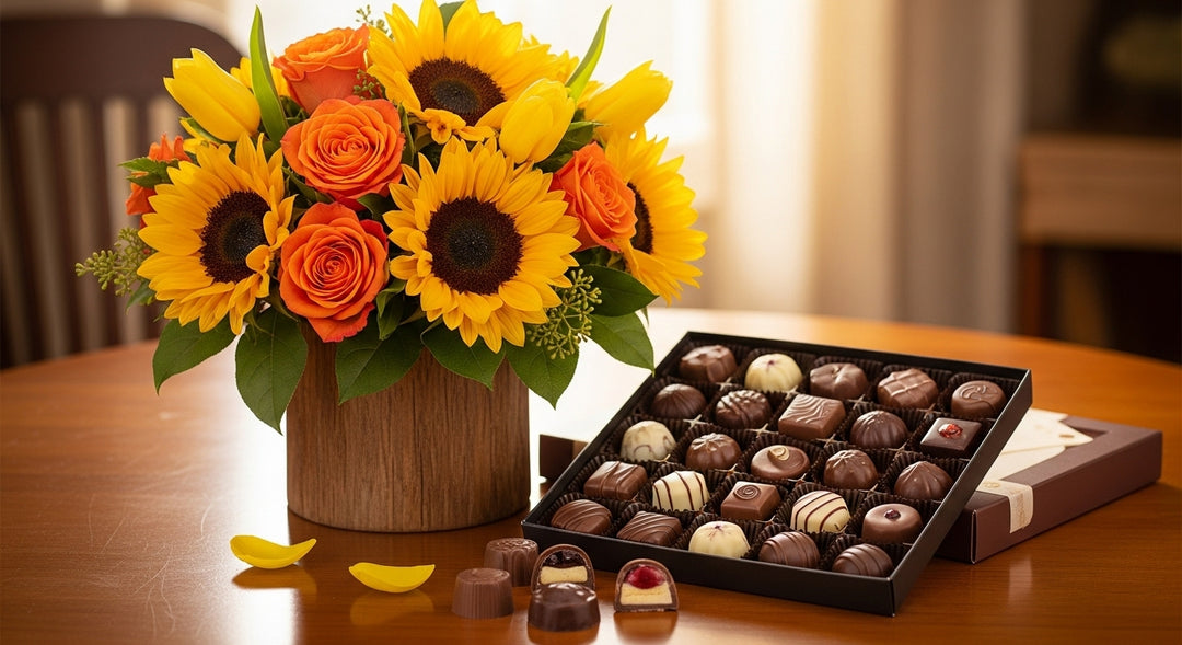 Flowers Warmth With Chocolates