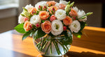 Load image into Gallery viewer, Spray Roses with White Lisianthus in Fish Bowl
