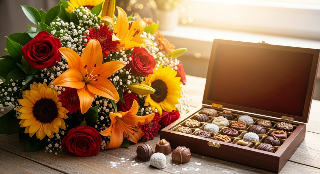 Flowers Warmth With Chocolates