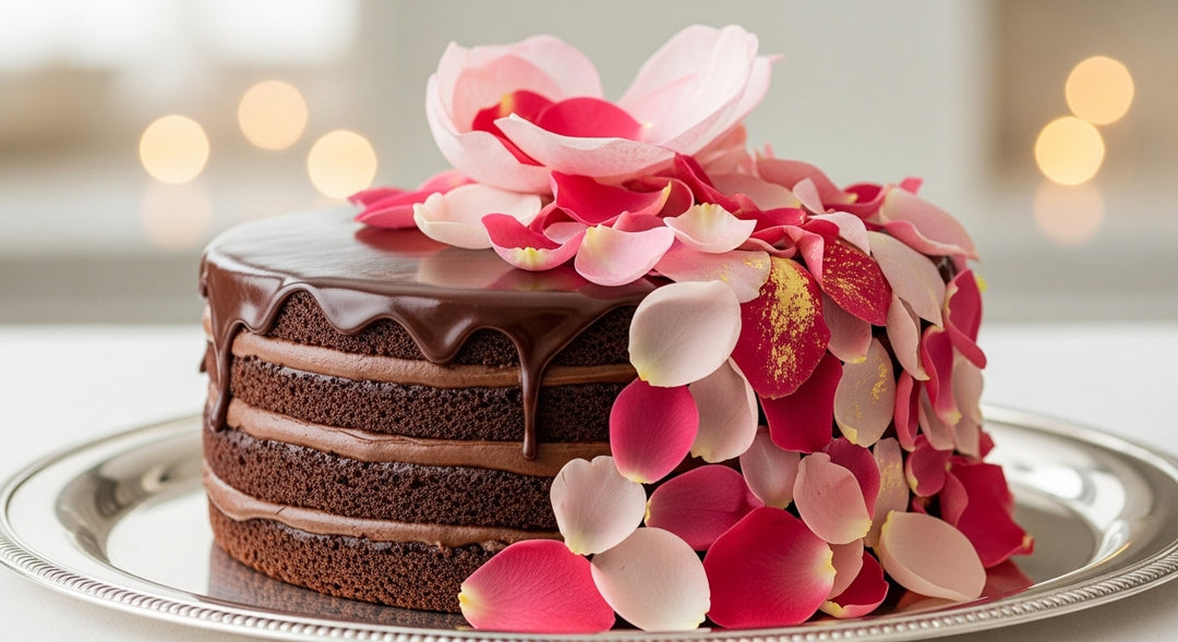 Grand Pink Petals with Chocolate Cake
