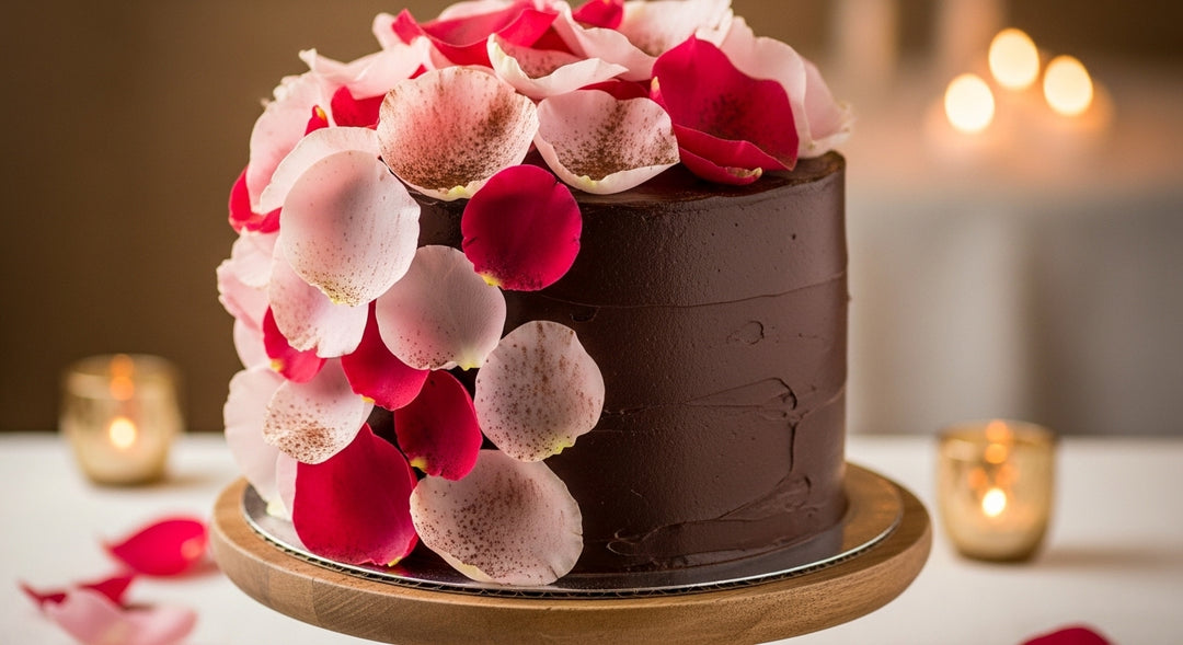 Grand Pink Petals with Chocolate Cake