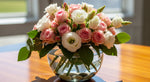 Load image into Gallery viewer, Spray Roses with White Lisianthus in Fish Bowl
