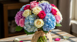 Load image into Gallery viewer, Appealing Roses N Hydrangea Bouquet
