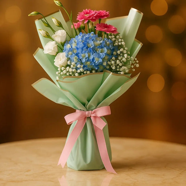 Appealing Roses N Hydrangea Bouquet - bestgift
