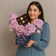 Birthday flowers with Premium Belgian Chocolates - bestgift