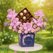 Birthday flowers with Premium Belgian Chocolates - bestgift