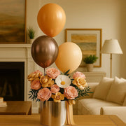 Flowers And Balloons in Silver Box - bestgift