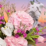 Load image into Gallery viewer, Bouquet of pink and white flowers with a blurred background
